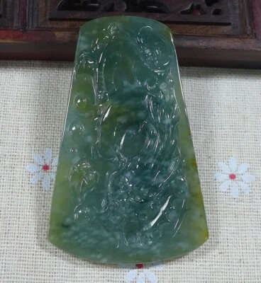 Colgante Dragón Vintage Jadeíta Translúcido Helado Tipo A Natural Fino Foto 1 de 4