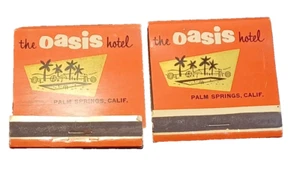 2 Vintage Oasis Hotel Cork Room Cocktail Lounge Palm Springs Matchbook Covers GG - Picture 1 of 3