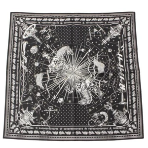 HERMES Carre 55 CHORUS STELLARUM bandana scarf silk Black - Picture 1 of 8