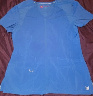 Urbane Womens Performance Medical Scrub Top Royal Blue Medium 9060 - Image 1 of 4