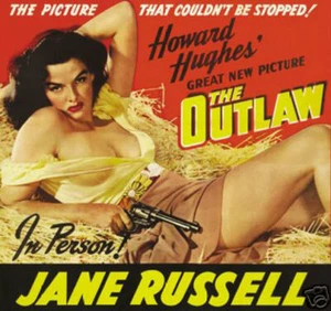 THE OUTLAW IMPRESIÓN DE PELÍCULA VINTAGE PROTAGONIZADA POR JANE RUSSELL 12x18 - NUEVO - Imagen 1 de 2
