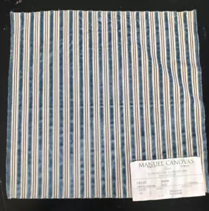 MANUEL CANOVAS Sana in Bleu 11 1/4 x 11 1/2" Velvet Striped Fabric Sample - Picture 1 of 3