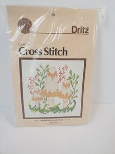 Dritz Counted Cross Stitch Kit 8721 Mushroom Fantasy Gold 5" x 5" 1983 NEW - Picture 1 of 4