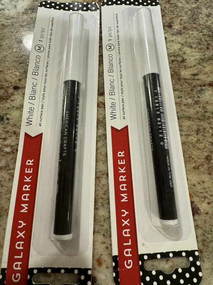 Galaxy Markers White All Surface Pen/Marker, New  White Permanent Ink 2 Pack - Image 1 of 1