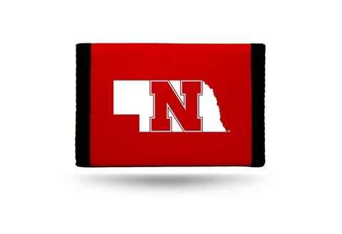 Nebraska Cornhuskers Red Nylon Tri-Fold Wallet [NEW] Vinyl Trifold Billfold ID Cover