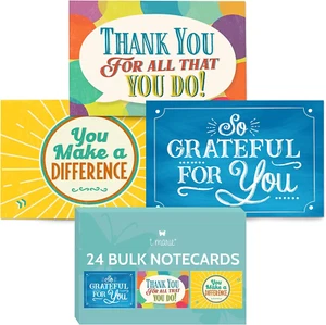 24 Appreciation Cards with Envelopes - Team Gifts, Teacher Gifts Bulk, Volunteer - Picture 1 of 12