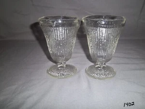 Set of 2 Ribbed Textured Footed Dessert Cup Ice Cream, Fruit, Sundae - Picture 1 of 9