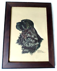 Vtg Framed BLACK COCKER SPANIEL DOG 10.5" x 15.5" Gladys Emerson Cook Print