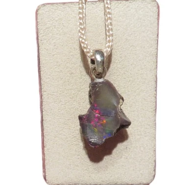 Edelopal schwarz Black Opal Rohstein Anhänger 925 Silber Nr. 4561 - Bild 1 von 4