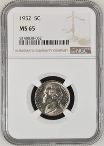 Jefferson 1952 níquel clasificado por NGC MS65 - Imagen 1 de 2