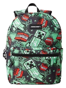 Minecraft TNT All Over Character Print 17" Backpack, School Book Bag - Picture 1 of 3