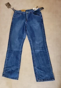 VTG Lee Dungarees Jeans Mens 34 x 34 Lawton Low rise Bootcut Medium Wash NEW - Picture 1 of 4