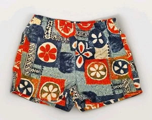Vintage 60s CAL SURF Hawaiian Cotton Swim Trunks Shorts sz Large Made Japan - Picture 1 of 8