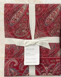 Nueva funda nórdica Pottery Barn BLAIR PAISLEY Cal King/King roja - Imagen 1 de 3