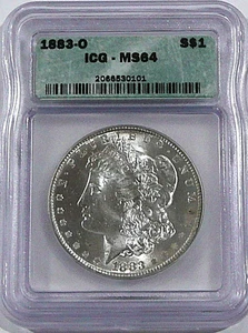 1883-O Morgan Silver Dollar ~ Certified ICG MS 64 **BU ***Blast White - Picture 1 of 2