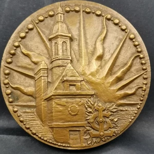 MEDAILLE BRONZE 67mm 148g 400 ANS LYCEE LOUIS LE GRAND 1562 1962 par LAVIOLLE - Picture 1 of 3