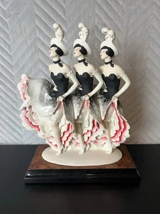 Vintage Giuseppe Armani Dancing Showgirls Can Can Dancers Lady EUC Sculpture Art - Picture 1 of 13