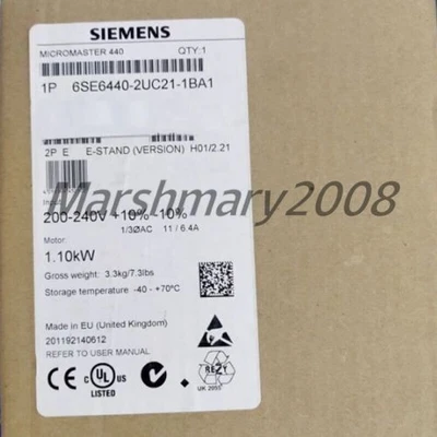 6SE6 440-2UC21-1BA1 NEW SIEMENS 6SE6440-2UC21-1BA1 MICROMASTER 440 Inverter - Image 1 of 3