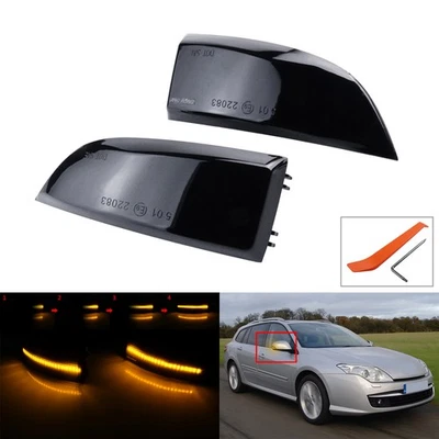 2x Schwarz Linse LED Spiegelblinker Lampe für Renault Fluence Laguna 3 Latitude - Bild 1 von 4