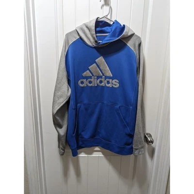 Adidas Blue And Grey Youth XL Hoodie Sweatshirt - Image 1 of 4