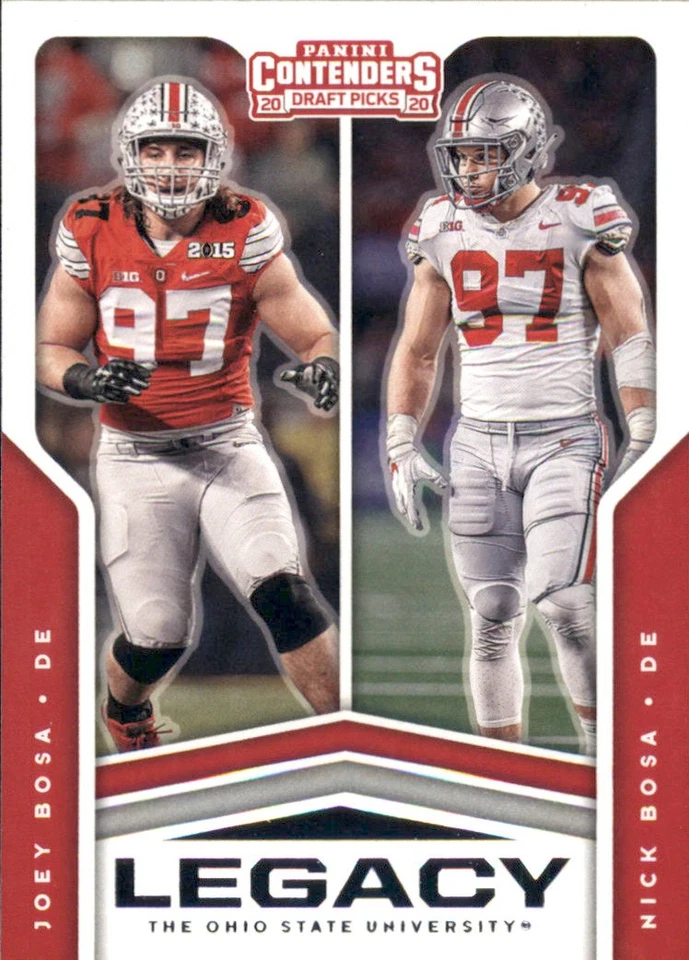 2020 Panini Contenders Draft Picks Legacy #10 Joey Bosa Nick Bosa - FB - Image 1 of 2