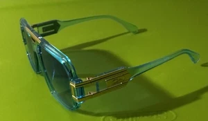 Unisex Sonnenbrille blau & goldfarbenes Gestell braune getönte Gläser Unisex Brille - Bild 1 von 7