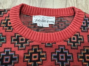 Vintage Saks Fifth Avenue Tricots St Raphael Men’s Crew Neck Sweater L Geometric - Picture 1 of 8