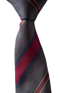 Vtg Givenchy Multi Colored Striped Tie Gentleman Paris Signature Collegiate Grad - Picture 1 of 8