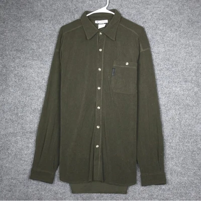 Camisa Columbia Sportswear Para Hombres Polar Abotonada Manga Larga Verde Oscuro Talla XL Foto 1 de 4