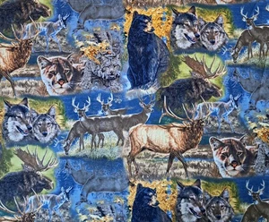 1 Yard Call of the Wild BTY Animals 100% Cotton Sewing Fabric Springs Creative  - Picture 1 of 1