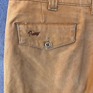 Vintage Duxbak Jagdhose Herren 30Wx31L braun Canvas Ente bestickt Outdoor - Bild 1 von 15
