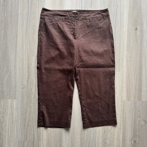 Pantalone lino marrone donna 12 Capri vintage anni 90 Y2k nuove opzioni - Foto 1 di 6