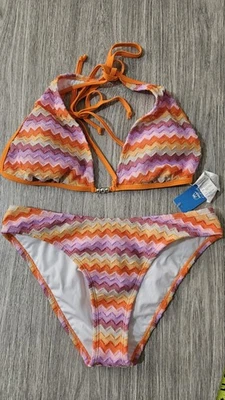 Nuevo con etiquetas Traje de baño de dos piezas Cupshe Bikini talla grande naranja/rosa/púrpura Foto 1 de 4