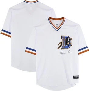 Camiseta deportiva Kevin Costner Durham Bulls autografiada blanca OT réplica - Imagen 1 de 1