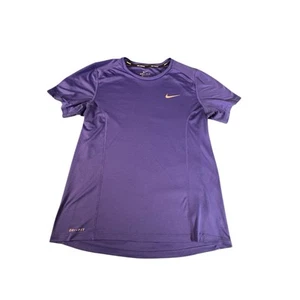 Nike DRI-FIT Miler T-Shirt Men S Blue Purple Running Reflective Crew Neck 872021 - Picture 1 of 10