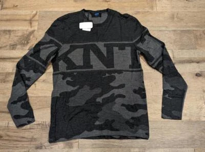 Suéter masculino KNT Kiton malha cashmere/lã preto/cinza GG $1985 - Imagem 1 de 4