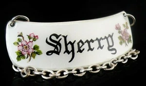 Sterling Silver Enamel SHERRY Decanter Label, Henry Clifford Davis 1956 - Picture 1 of 8