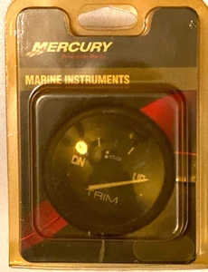 Mercury Trim Meter Down-Up Black Face White Letters, Black Bezel 79-859693-A1 - Picture 1 of 8