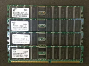 4GB 4x1GB SAMSUNG M312L2920BTS-CB0Q0 DDR PC2100R-25331-Z SERVER MEMORY TESTED - Picture 1 of 1