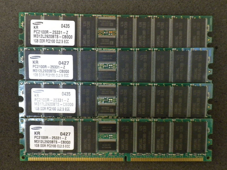 4GB 4x1GB SAMSUNG M312L2920BTS-CB0Q0 DDR PC2100R-25331-Z SERVER MEMORY TESTED - Image 1 of 1