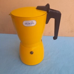 CAFFETTIERA IRMEL OMEGNA GIALLA NOVA ESPRESS DESIGN MADE ITALY anni '70 VINTAGE - Foto 1 di 17