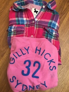 Set Of 2 Gilly Hicks Checked Tops Size Medium (UK 8-10) T-Shirt Shirt - Picture 1 of 11