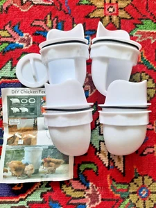 DIY Chicken Feeder Rain Proof Poultry Feeder Port Gravity Feed Kit 4 count - Picture 1 of 1