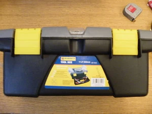 TOOL BOX 12" PLASTIC MARKSMAN STORAGE HOBBIES CRAFTS STAMPS PLIERS NUTS BOLTS - Picture 1 of 4