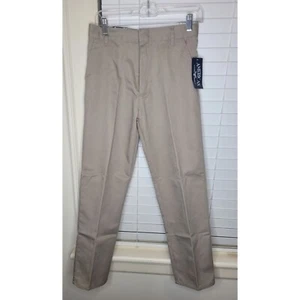 NEW American School Uniform Boy's Beige Flat Front Pants 14 Adjustable waist - Picture 1 of 5