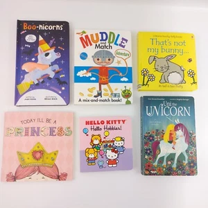 Lot of 6 Toddler Board Books BOO-NICORNS,  MUDDLE & MATCH, THAT'S NOT MY BUNNY + - Imagen 1 de 11