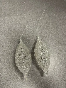 Pair of Clear Glass Christmas Ornaments - Picture 1 of 4