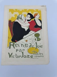 Art Print TOULOUSE LAUTREC REINE DE JOIE 1892 Victor Joze Paris Lithograph - Picture 1 of 6