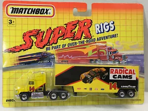 1992 Matchbox SUPER RIGS ~ FORD AEROMAX ~ RADICAL CAMS LOW BED TRAILER ~ MOC - Picture 1 of 7