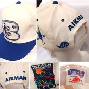 GORRA DE BÉISBOL DALLAS COWBOYS TROY AIKMAN #8 QB EQUIPO NFL ESPALDA A PRESIÓN AJUSTABLE - Imagen 1 de 12
